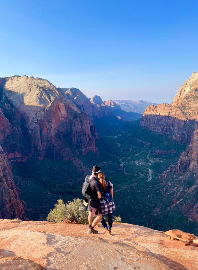 The first of many national park trips together! Angel’s Landing at Zion National Park was a perfect spot to enjoy a sunrise. 
