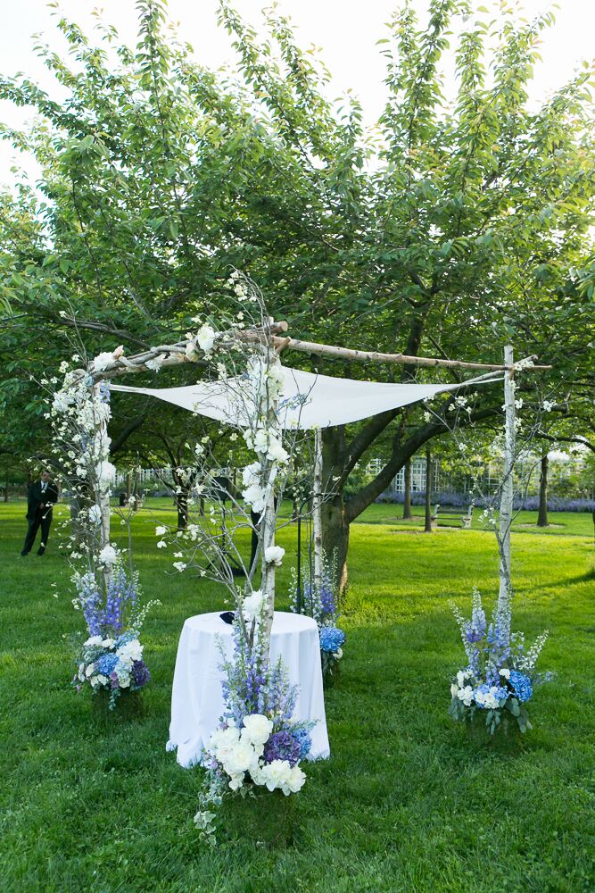 Whimsical Purple and Blue Chuppah