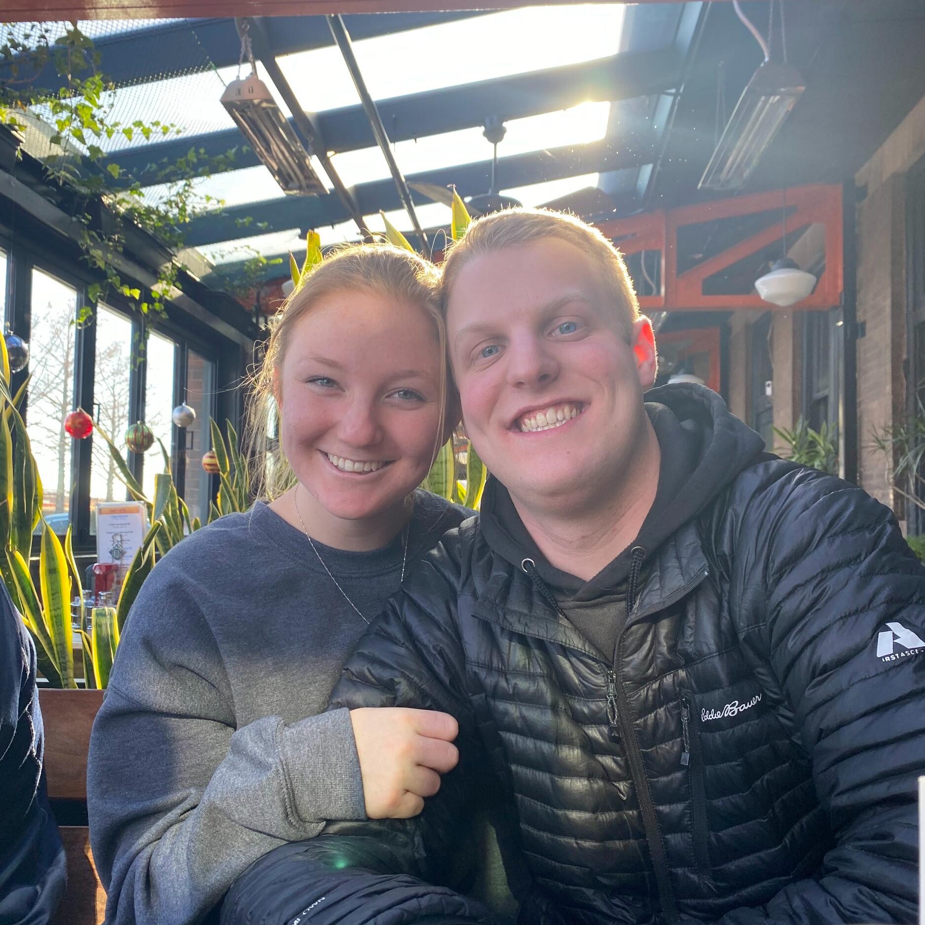 Josh and Gracie at Black Dog after church with some friends