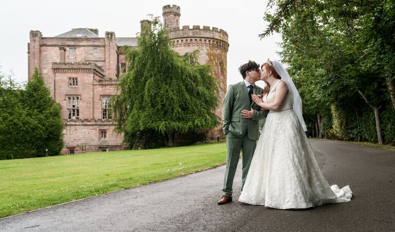 We flew to Scotland and got married in a  Castle outside of Edinburgh