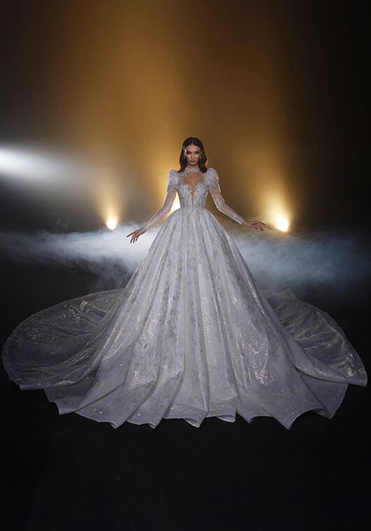 royal silver wedding dress Buff Silver Wedding Dress| Wedding Gowns MADE TO MEASURE / Silver / Lace