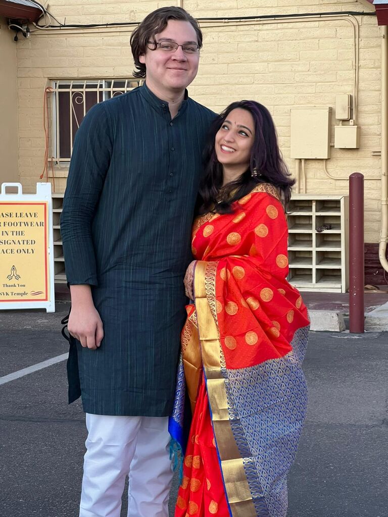 Attending our first wedding as a couple. 