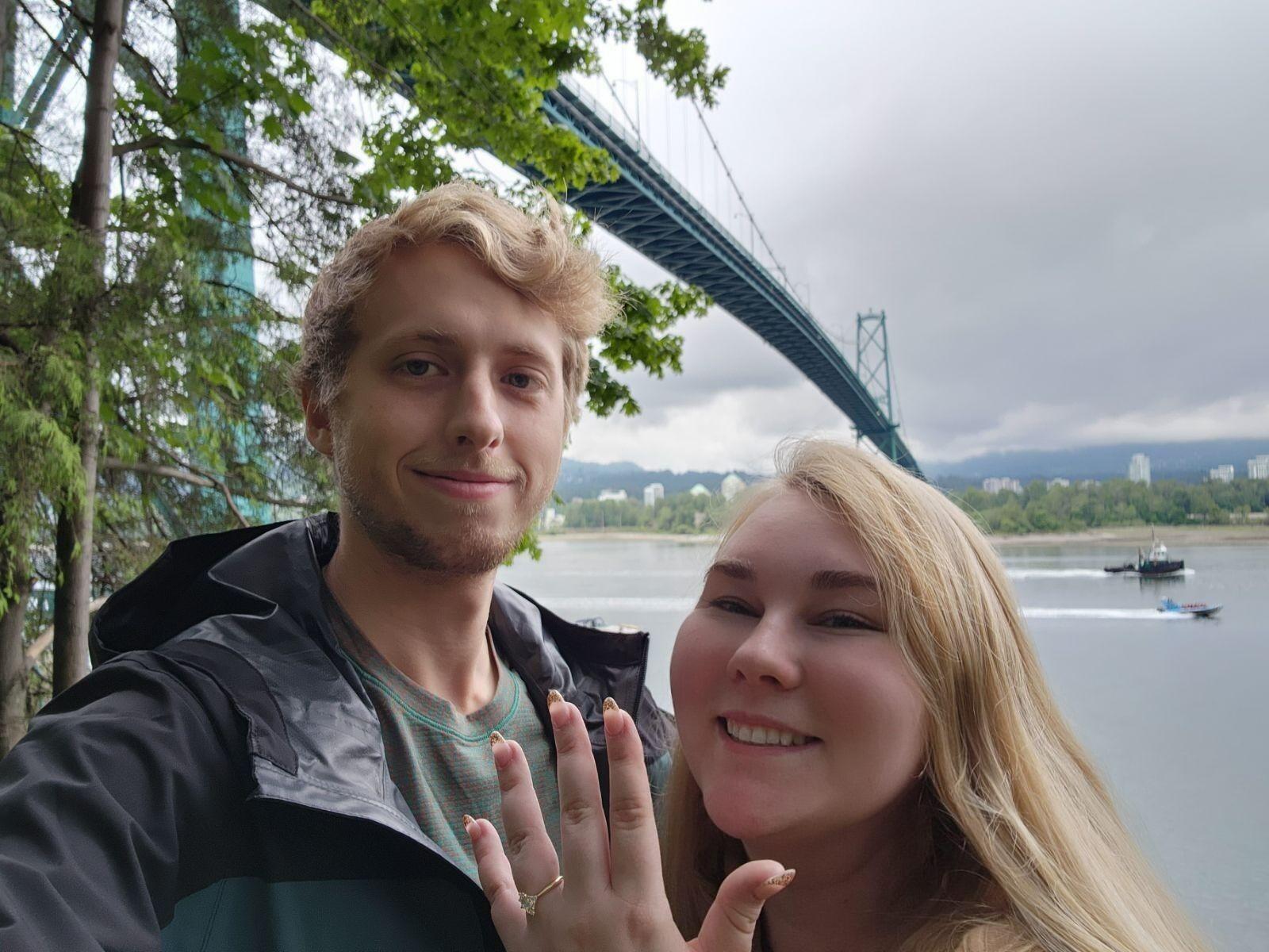 Nick and Crystal became engaged after their trip to Vancouver over the Summer. Nick proposed in a national park surrounded by beautiful purple flowers (They weren't aware at the time, but the flowers had actually been Fox Glove). 