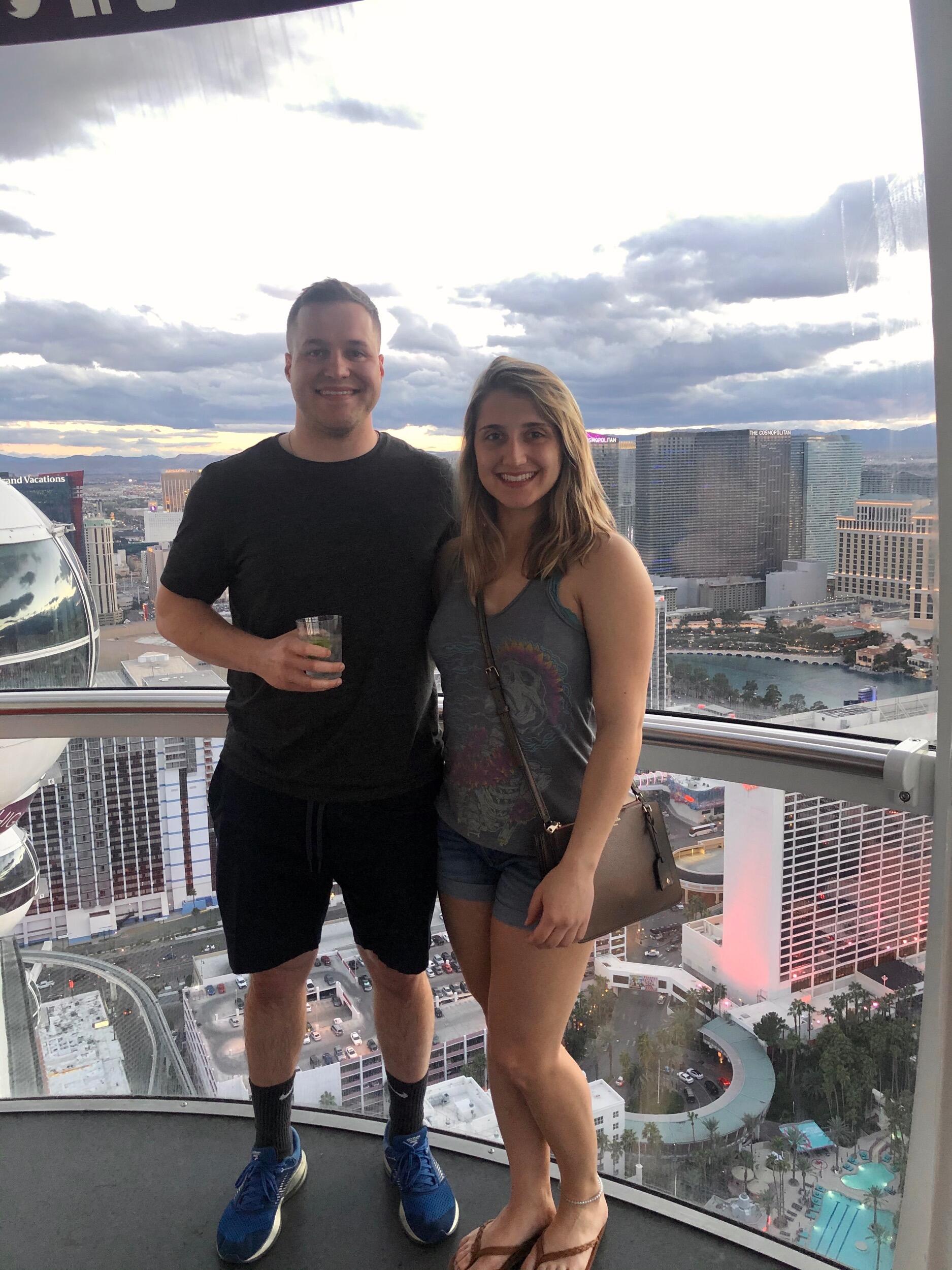 Vegas for Marisa's 25th birthday. It was the weekend Covid hit (just before everything shut down). It was great because they got the whole strip to theirselves and a half price room at the Aria! 