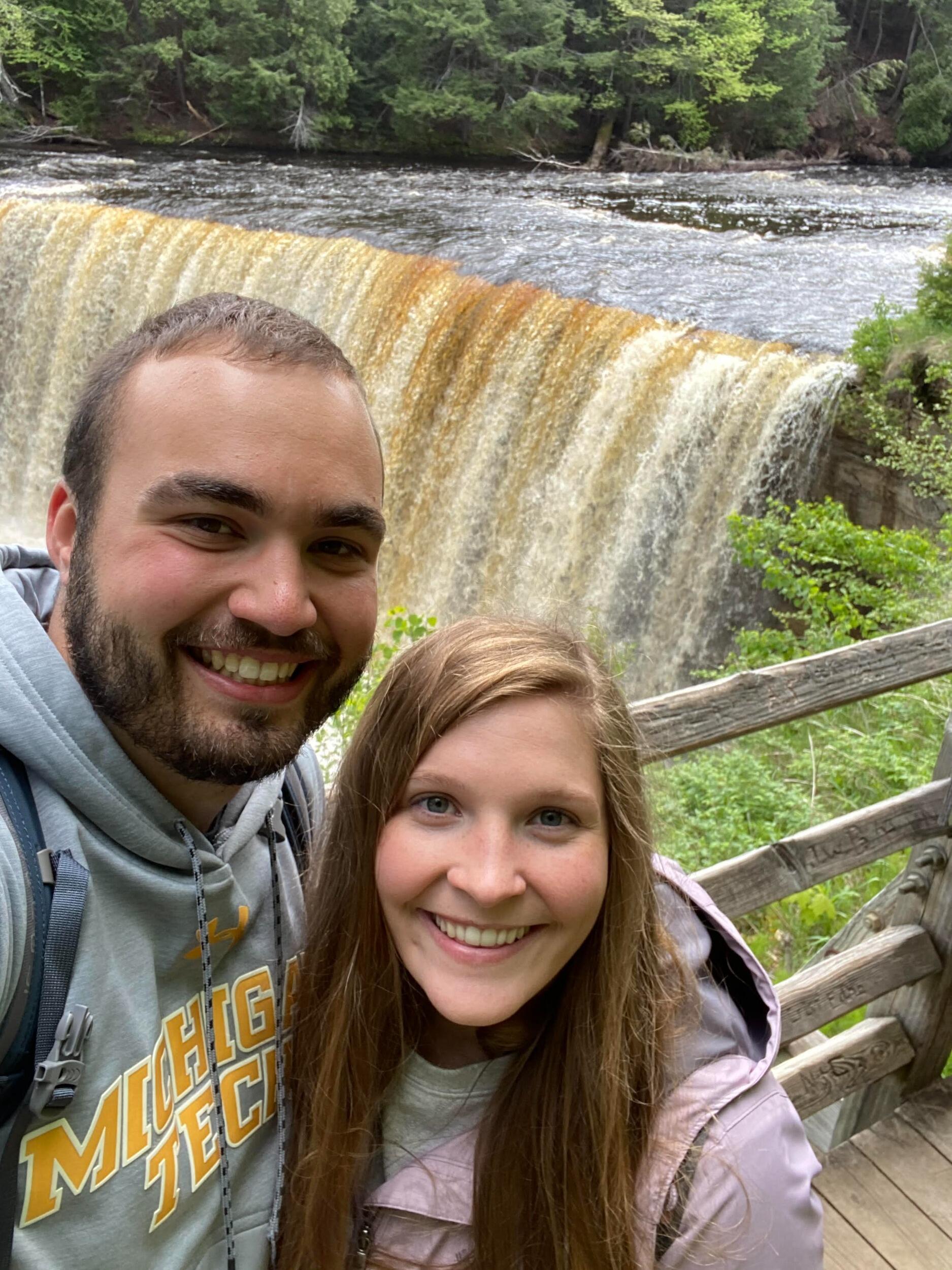 We met on Hinge in April of 2020. Our third date was at Tahquamenon Falls