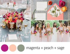 Color Crush: magenta, peach and sage wedding color inspiration 