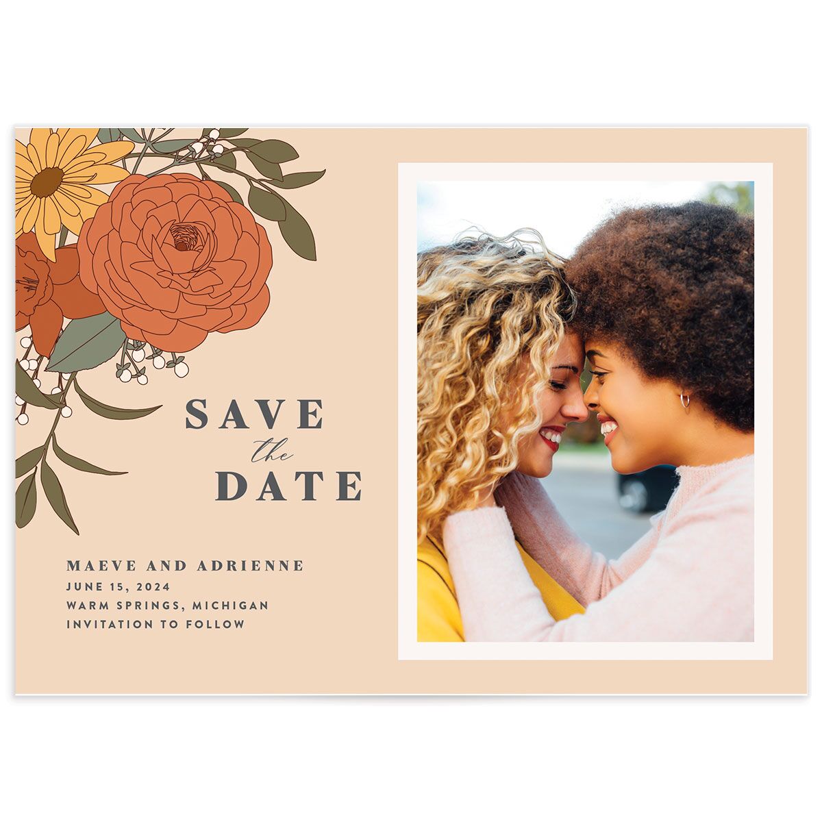 A Save the Date from the Retro Botanical Collection