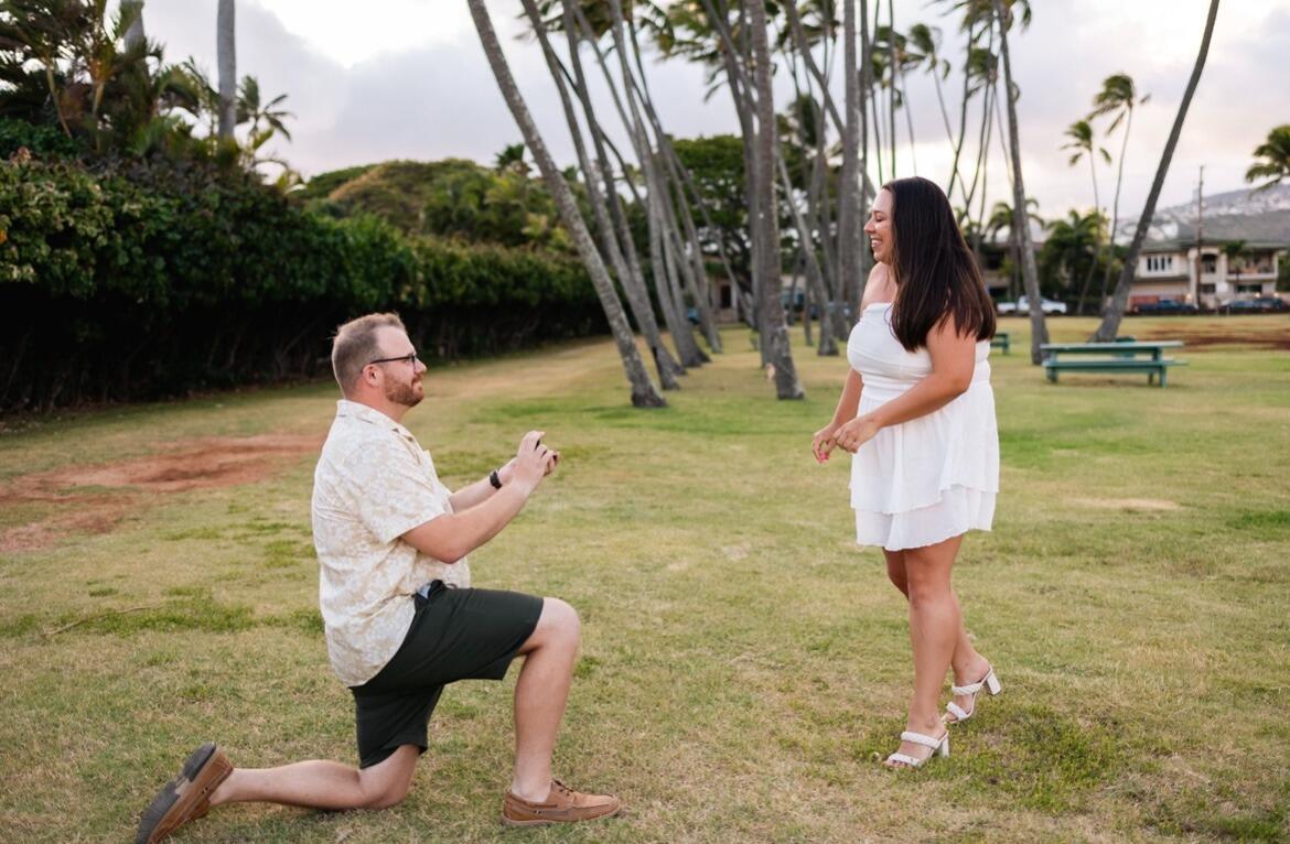 Engaged on Waialae Beach in Hawaii!