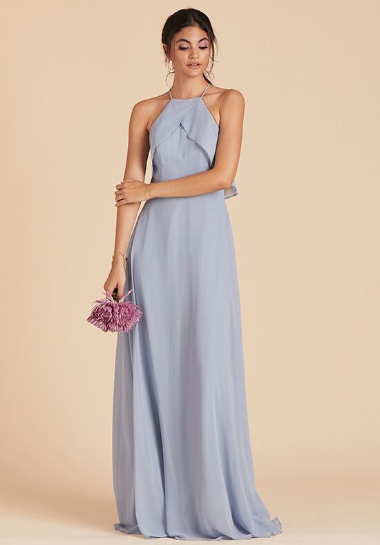 dusty grey blue bridesmaid dresses