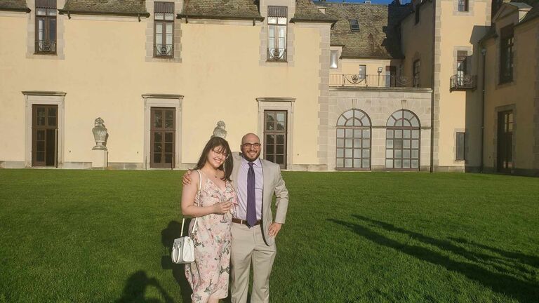 Looking fancy while celebrating Matt's PhD