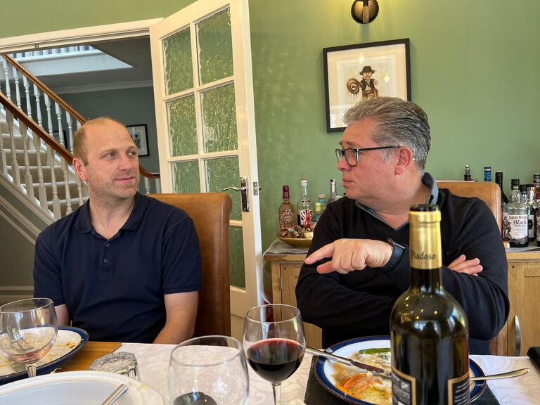 Steve met Steve.  This was the first parents meet up and was coincidentally both Easter Sunday and Steve (Jenkins') birthday weekend.  Nothing is ever done half heartedly in these families