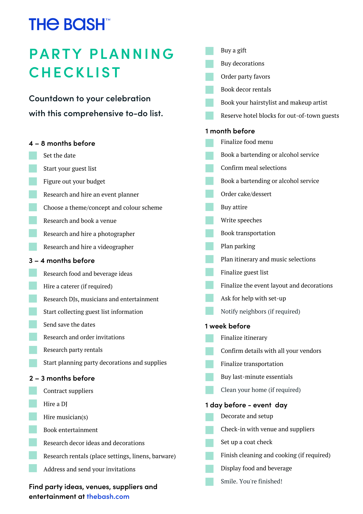 The Ultimate Party Planning Checklist Stay Organized The Bash