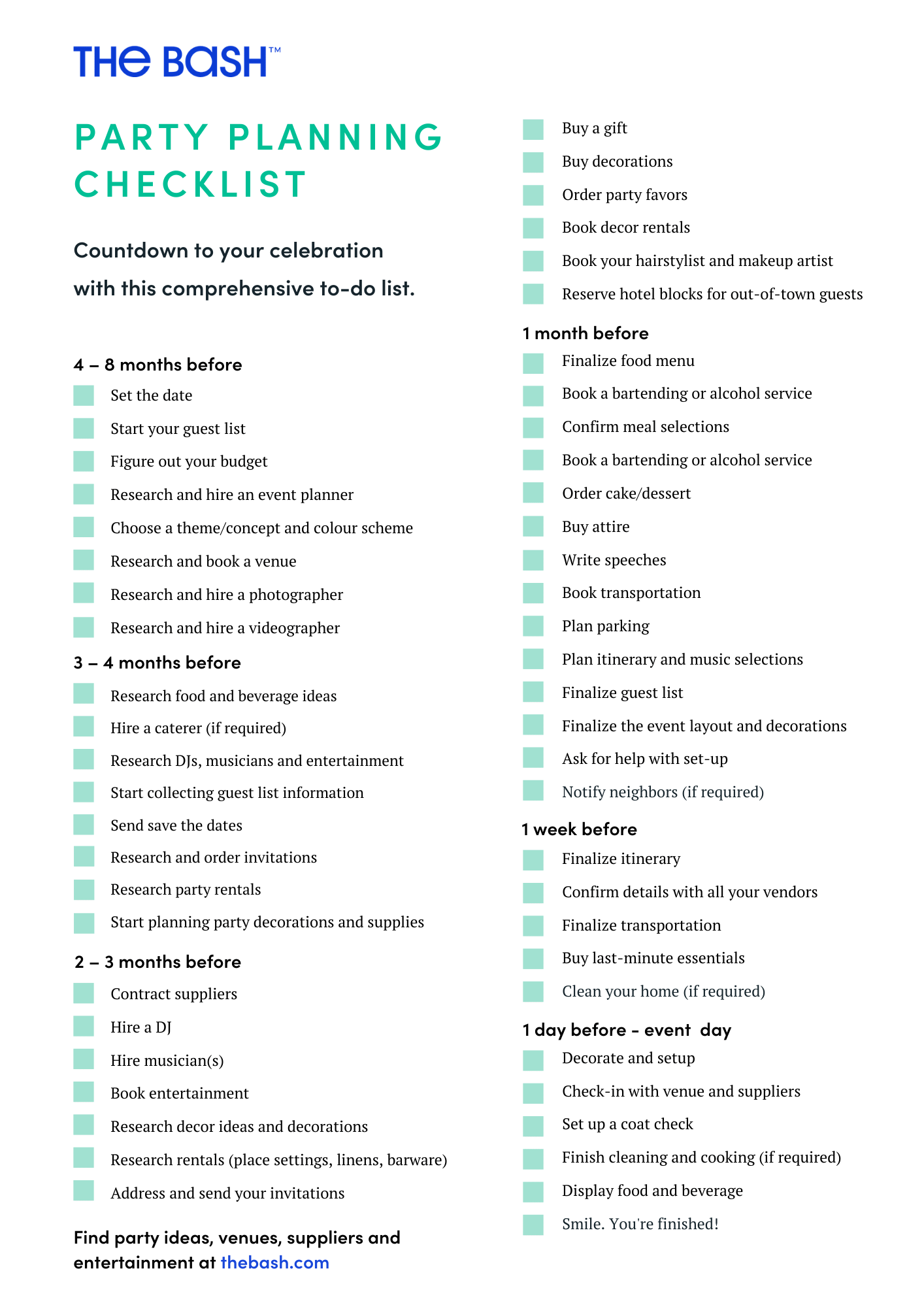 The Ultimate Party Planning Checklist Stay Organized The Bash 