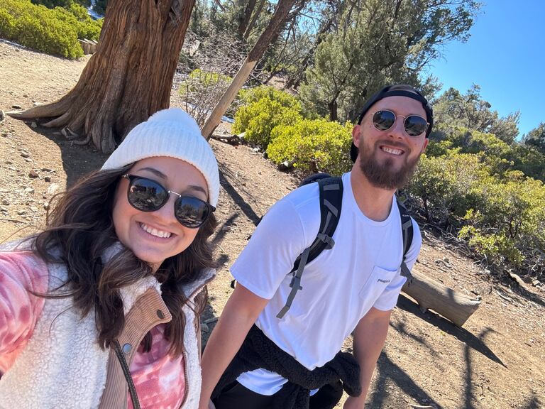 The trip where Kathy thought Derek was going to propose... It ended up being just hiking in Big Bear! He did get her diamond earrings so she didn't go home empty handed.
