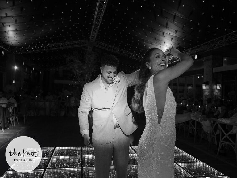 Erika Priscilla and Scott dancing during their wedding reception