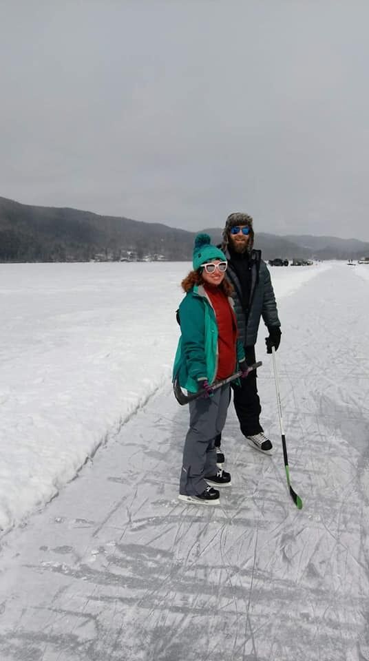 Skating on Lake Morely, VT.