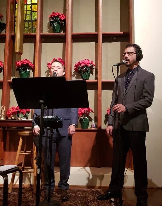 Leading worship at Skyland Church on Christmas Eve