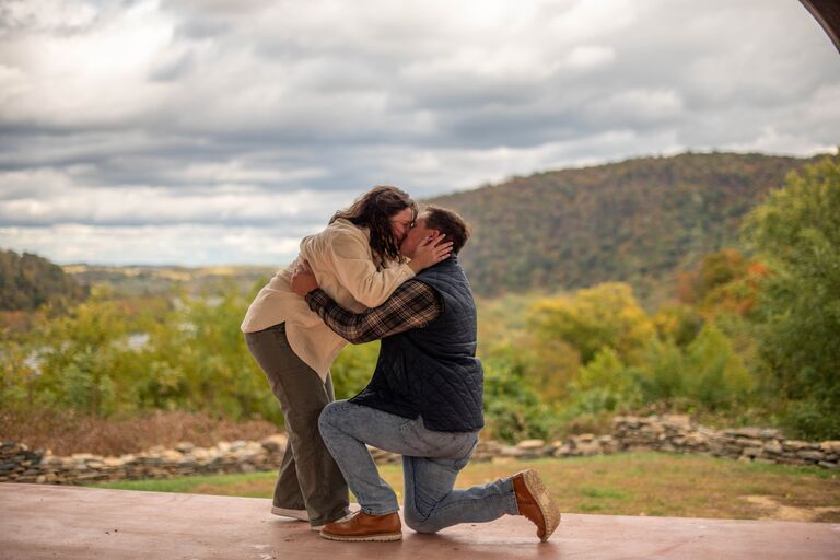Zach proposes at Harpers Ferry Brewing Co. Abby says, "Yes!"