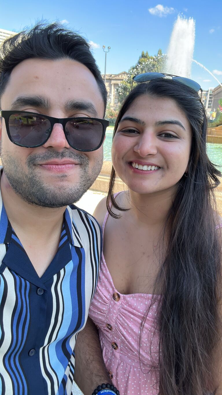 Sachi and Siddharth had their first date in Logan Square, Philly, after months of long phone conversations. 

They hit it off right away bonding over their shared love of travel and bad jokes.