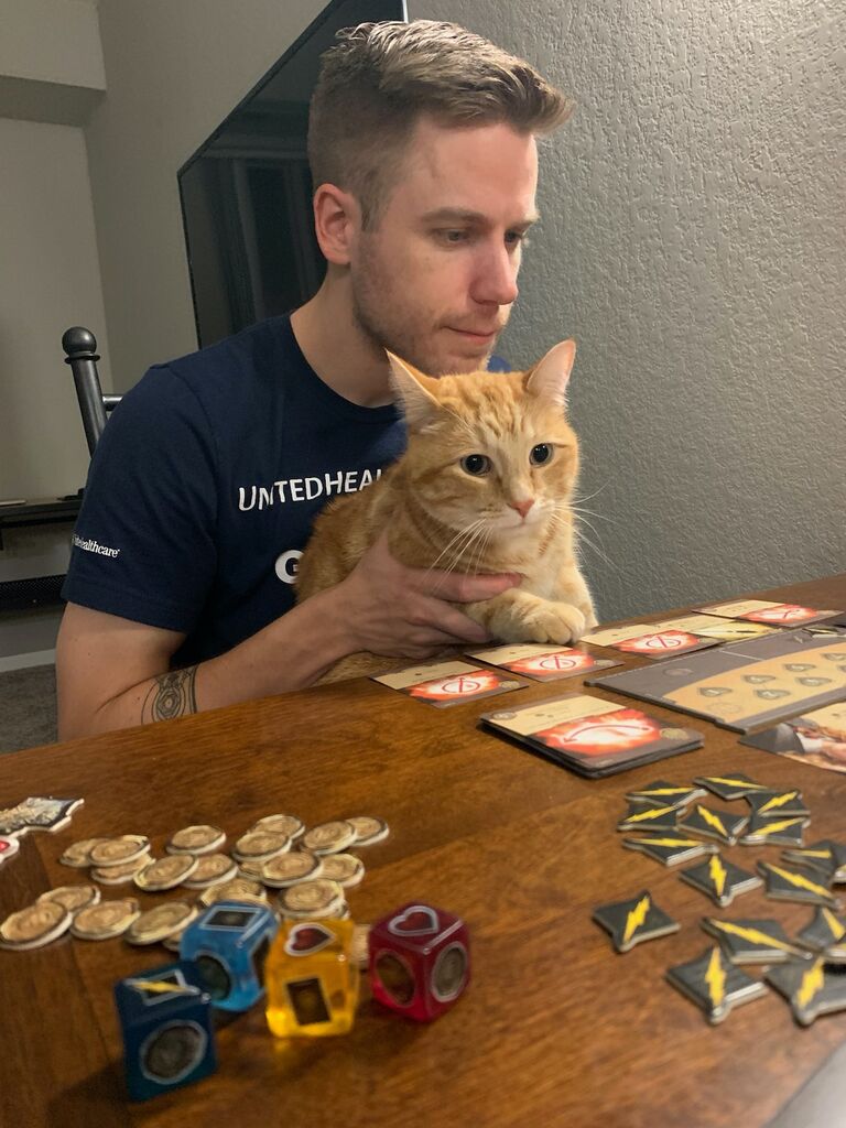 We moved into our first apartment together and not too long after, shut-down happened. So to get through we had a lot of game nights...