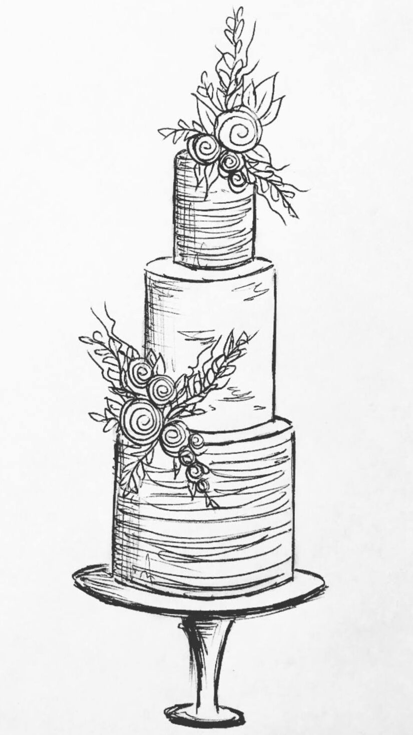 wedding cake drawings