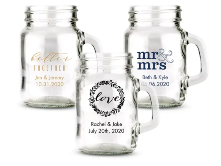 Personalized Mason Jar Mugs, 20 Wedding Favors, Wedding Party Gifts Mason  Jar, Groomsmen Gift, Bridesmaid Gift, Engraved Wedding Gift Men