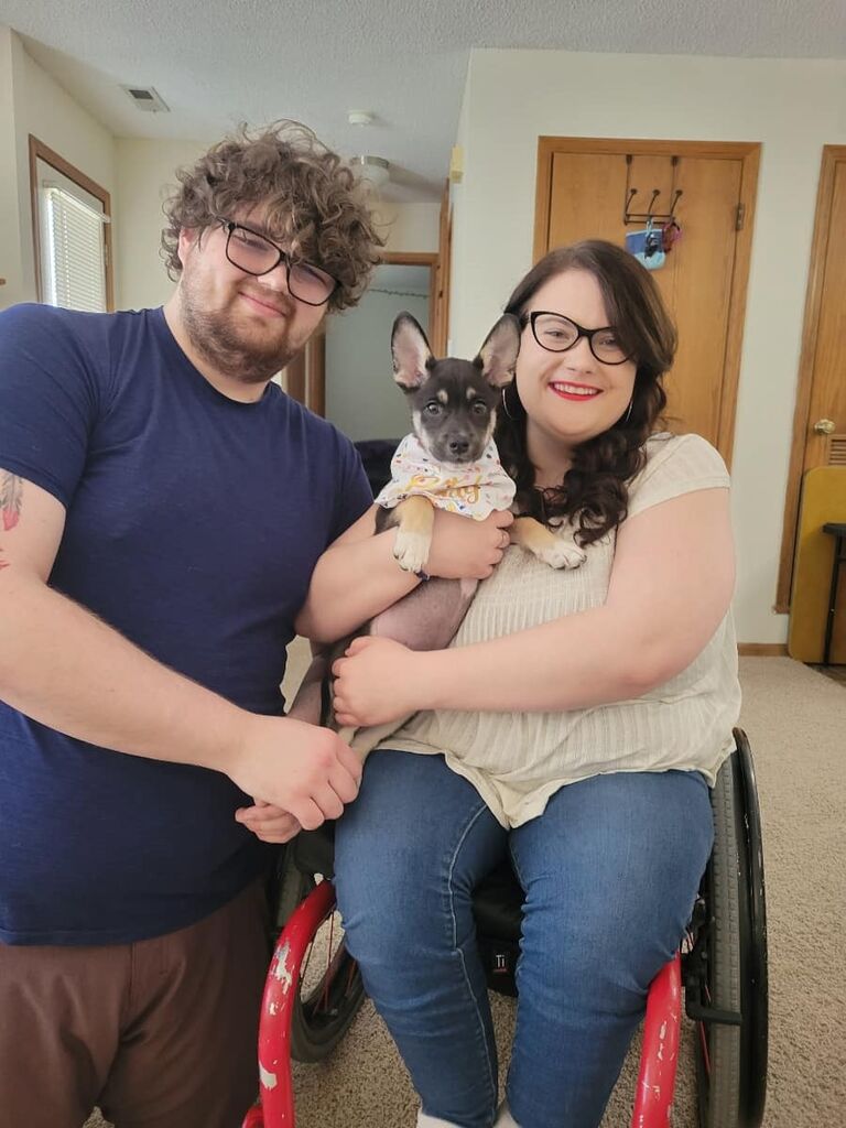 We adopted our first dog together, Glenn!! 