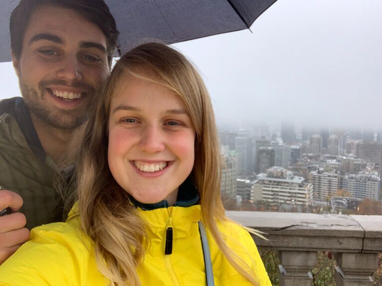 The selfies and the rain continued during our trip to Montreal.