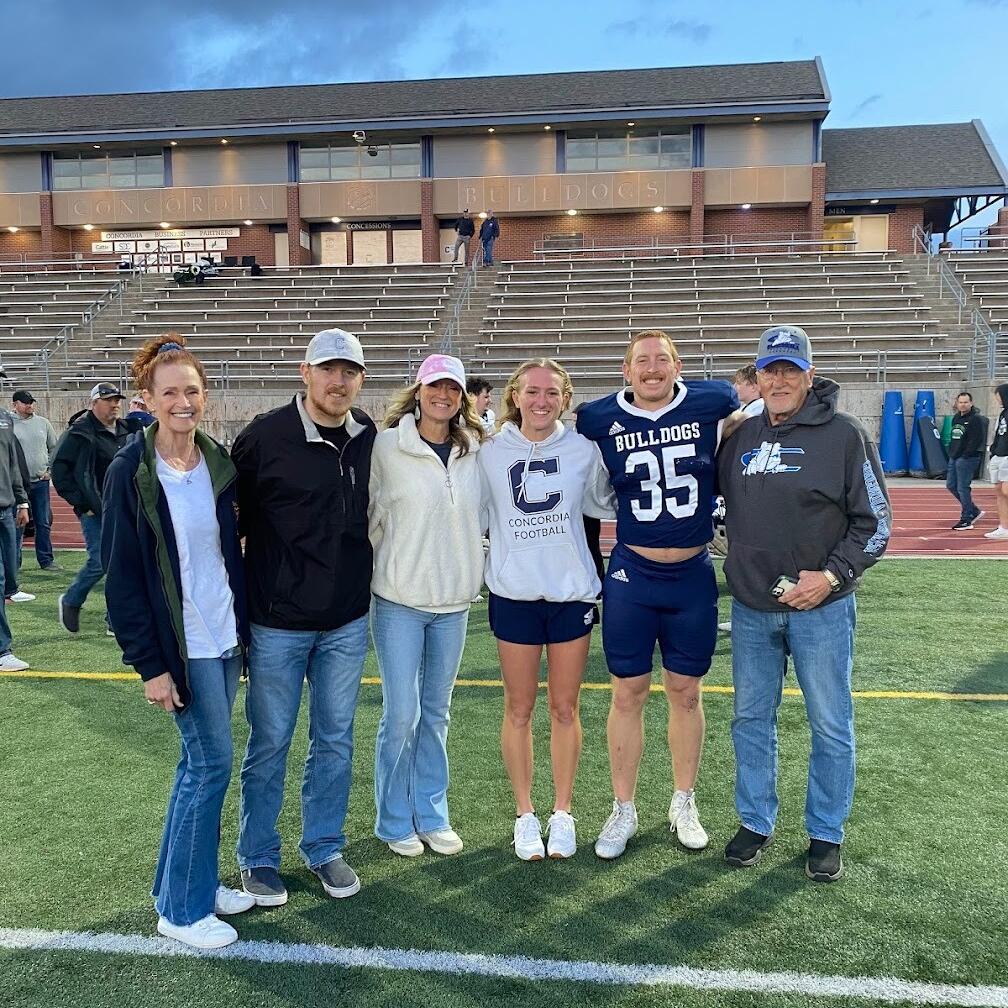 Ellie got to meet Zach's family when they came up for his spring football game.