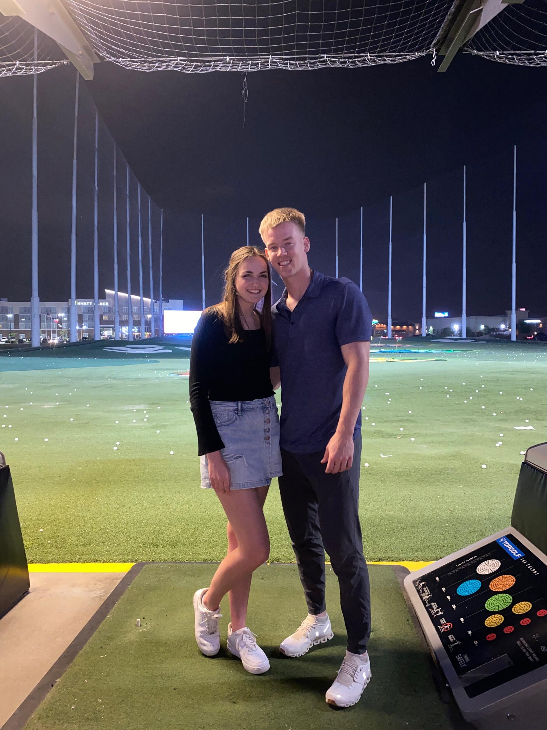 First out of town date- Top Golf with friends!