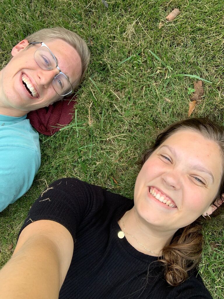 We would take walks around campus... and every once in a while lay down to take in the sunshine