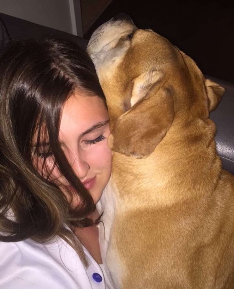 Sarah spent her time with her friends and her new dog, Rex.