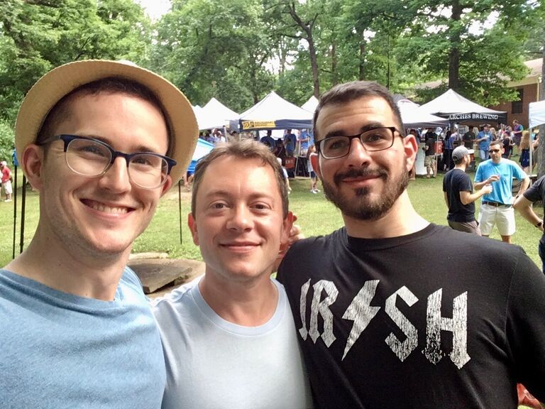 John Burke (Matt's Best Man), Matt, and Austin at the Craft Beer Fest
