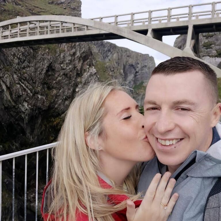 The honeymoon phase continued while  living together which prompted Ian to drop down on one knee at Mizen Head and surprised Jenna with a sparkler.... of course she said YES!!! 