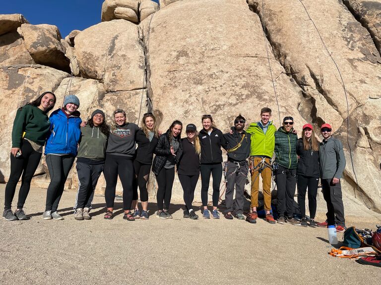 James and Hannah meet at their church home group! This is their first photo together at a Joshua Tree trip just after they met. In the years following, James and Hannah grew to be friends and enjoyed their shared community at Redeemer Baptist Church.