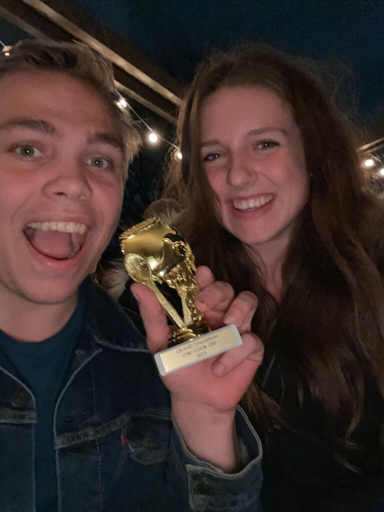 Zachary wins the chili cook off