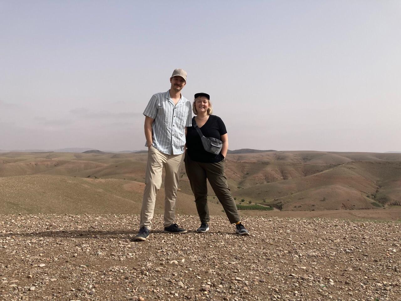 Overlooking the Moroccan desert.
