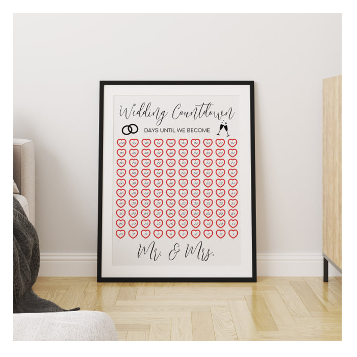 wedding countdown poster for the perfect gift