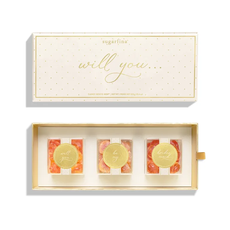 Candy bento box bridesmaid proposal from Sugarfina