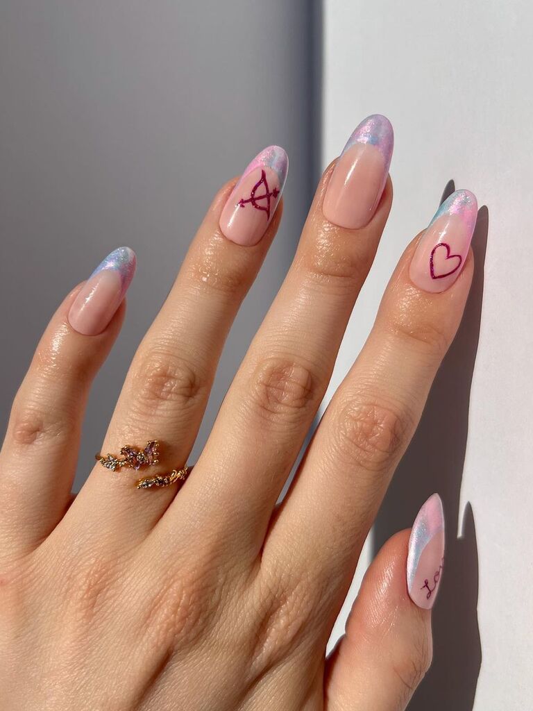 Taylor Swift Lover-inspired Valentine's Day nails