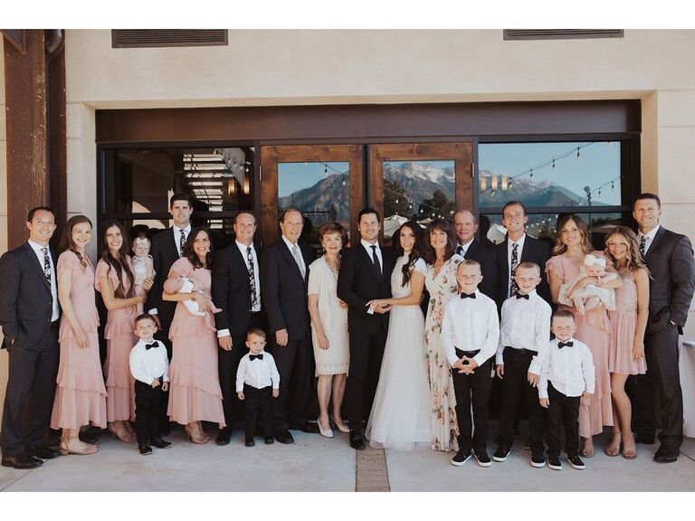 Family photo at wedding