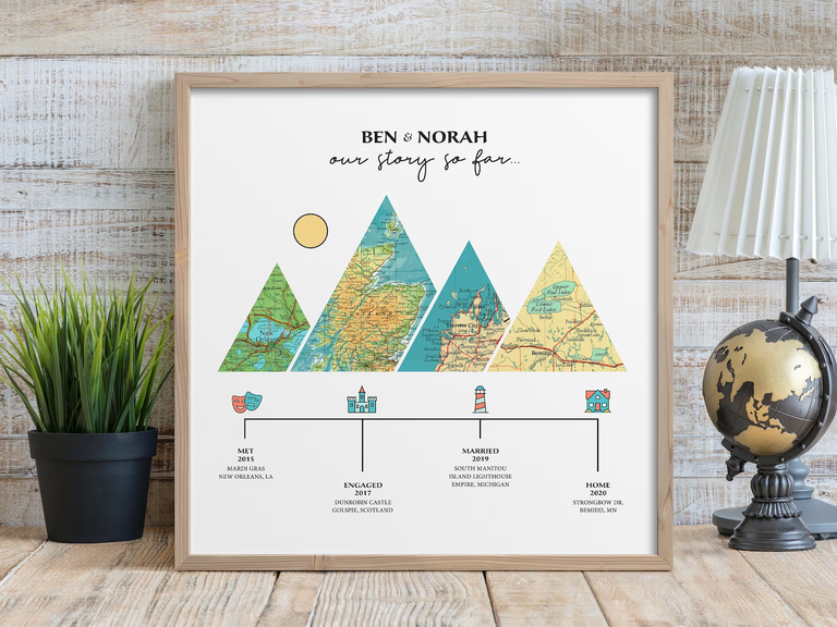 Customized Map Art for the best wedding gift