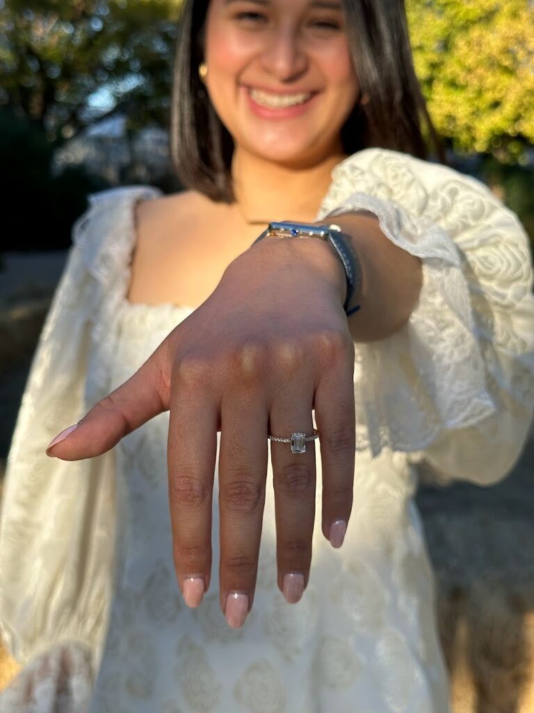 Lucy showing off her beautiful ring! 