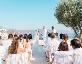 All white wedding ceremony