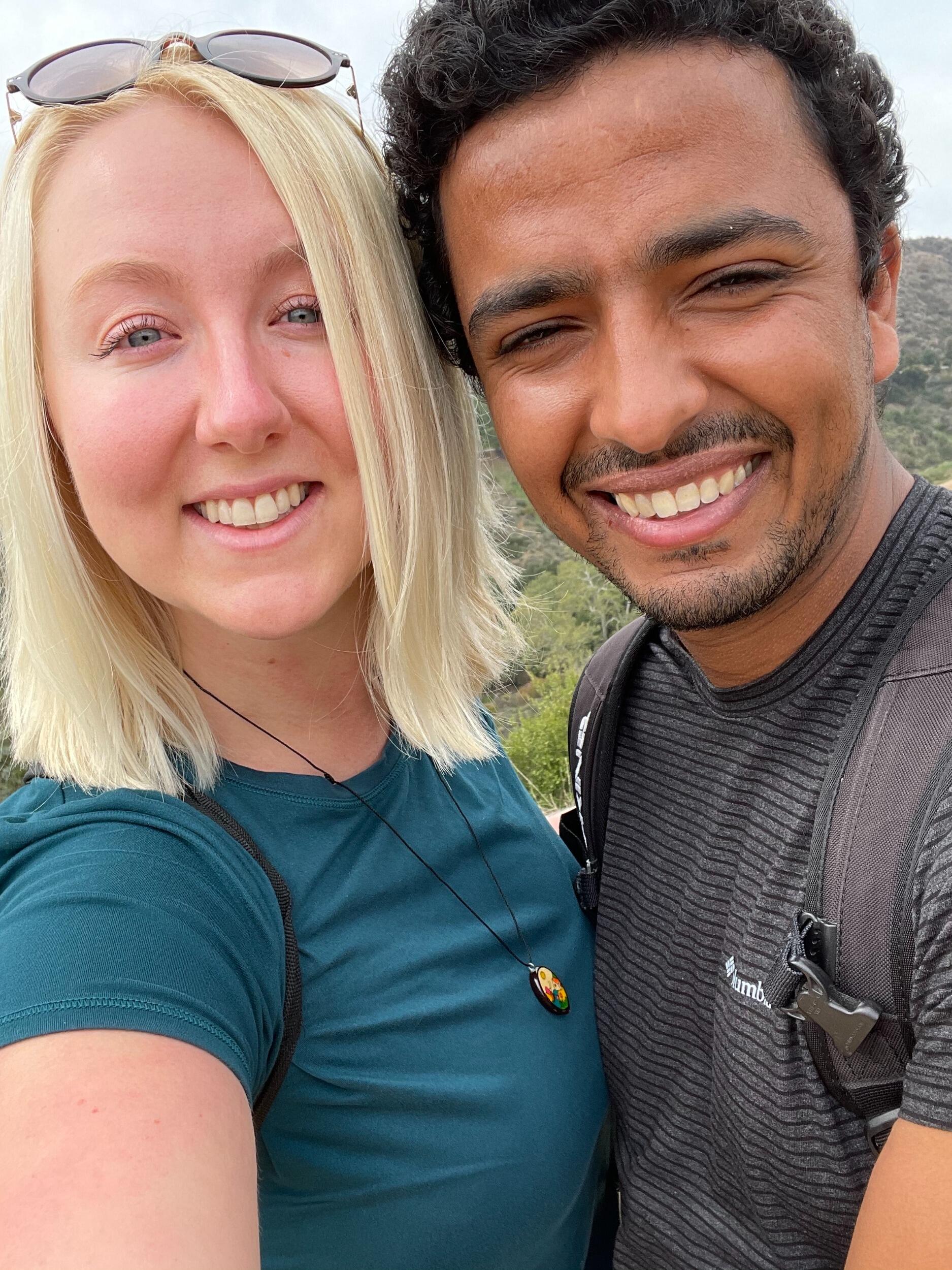 One of our first dates: Wael took Nina for a hike past the Hollywood Sign