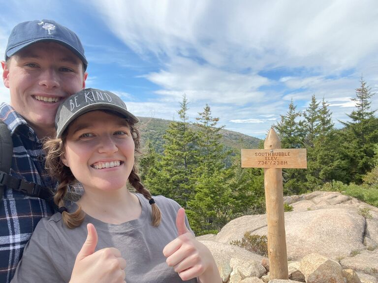 The first mountain we conquered: the small yet formidable South Bubble in Acadia.