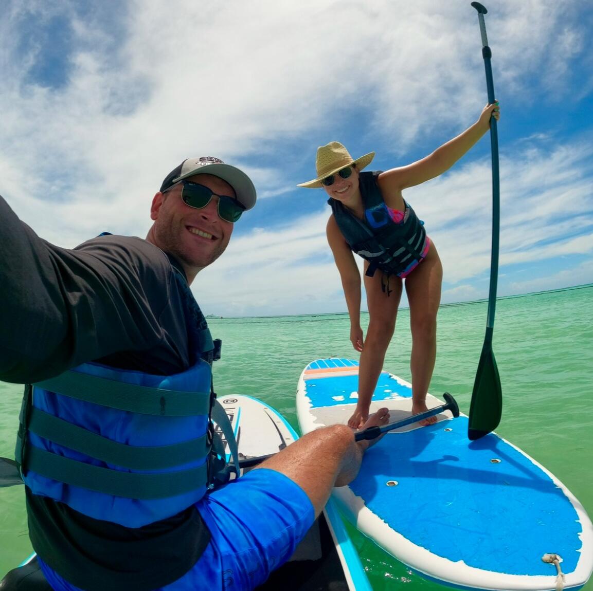 Paddle boarding in Punta Cana.