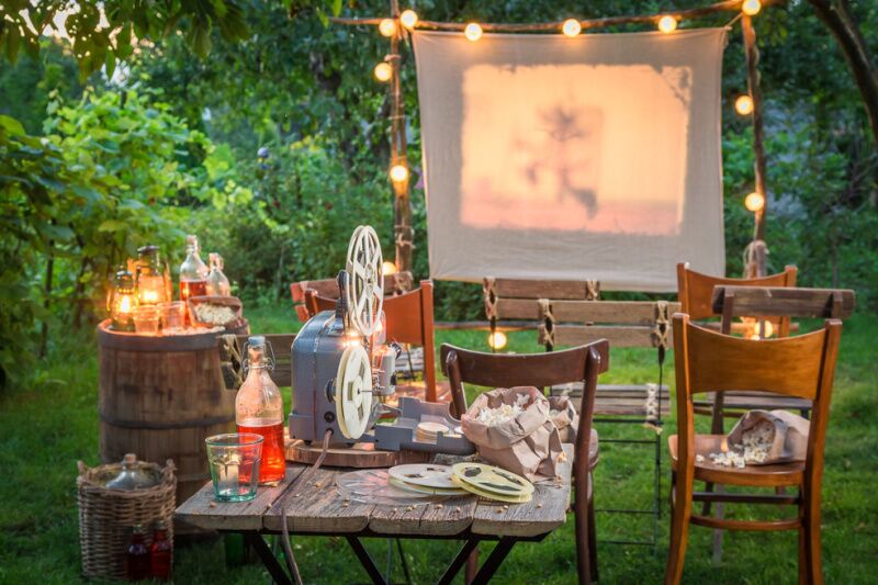 Outdoor movie night summer party ideas