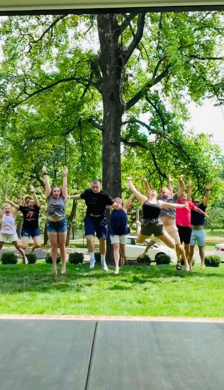 Jeff met Caitlin's family...and they made him do a group tik tok dance. It went viral. 