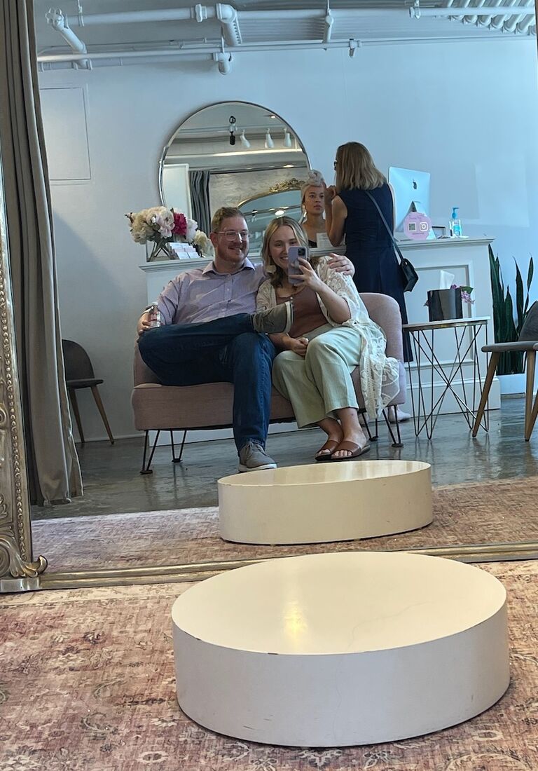 Went wedding dress shopping and said yes to the dress (they were having a sale!)